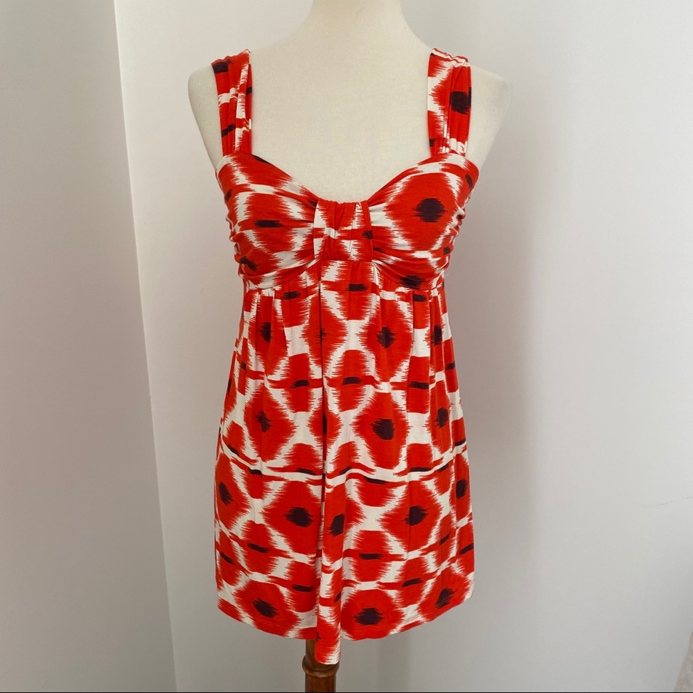 Katwalk Orange/Dark Purple Patterned Stretch Tank
